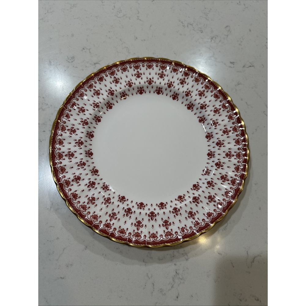 Spode Fleur de Lys Red Bone China England Replacement Dinner Plate Y7481